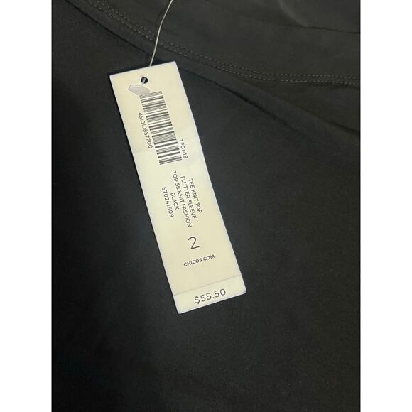 Chico’s NWT Classic Black Short Sleeve Top – Women’s Size 2. Wardrobe staple - Picture 4 of 8